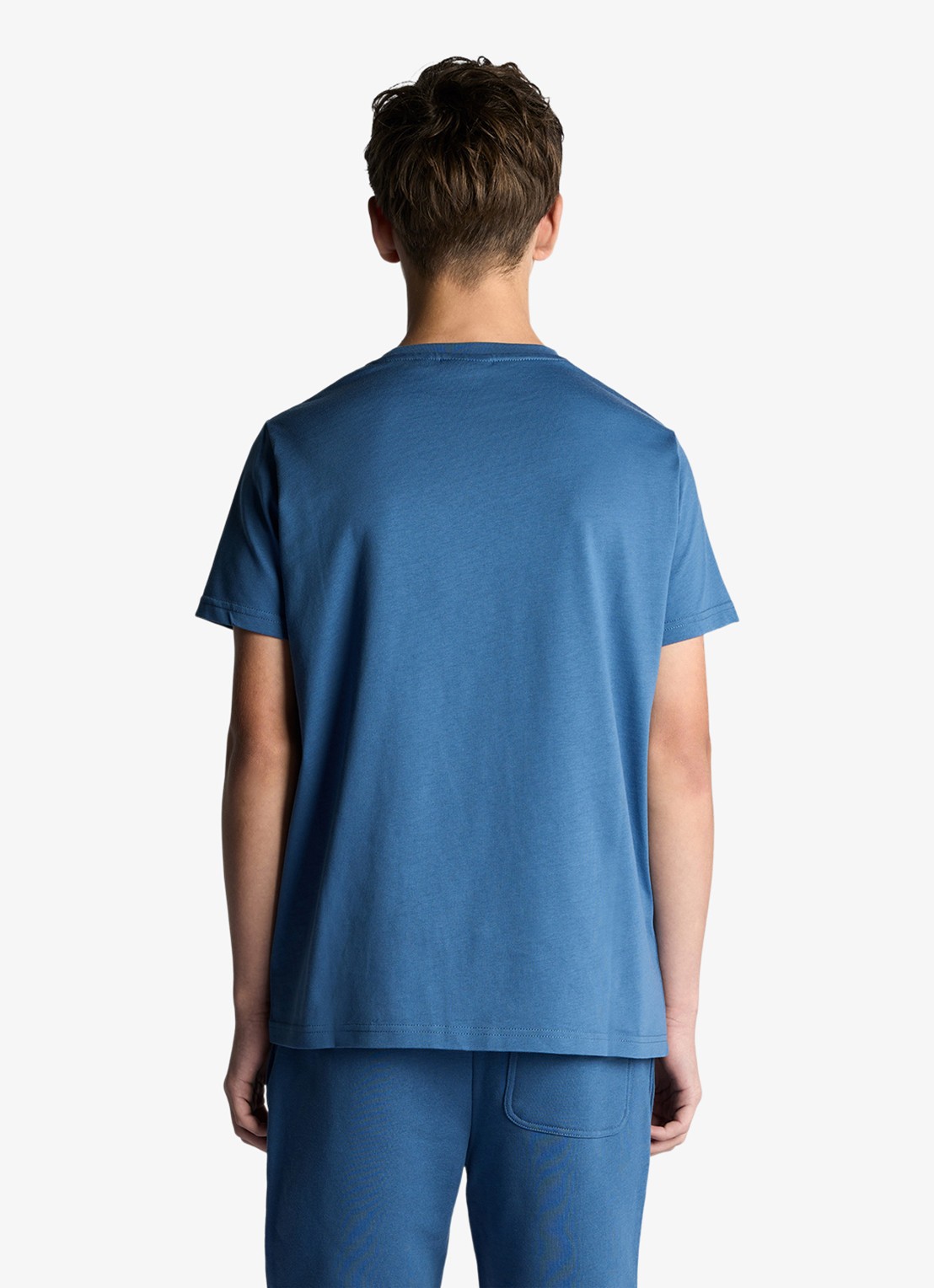 Lyle & Scott T-shirt met logoborduring - achterkant petrol