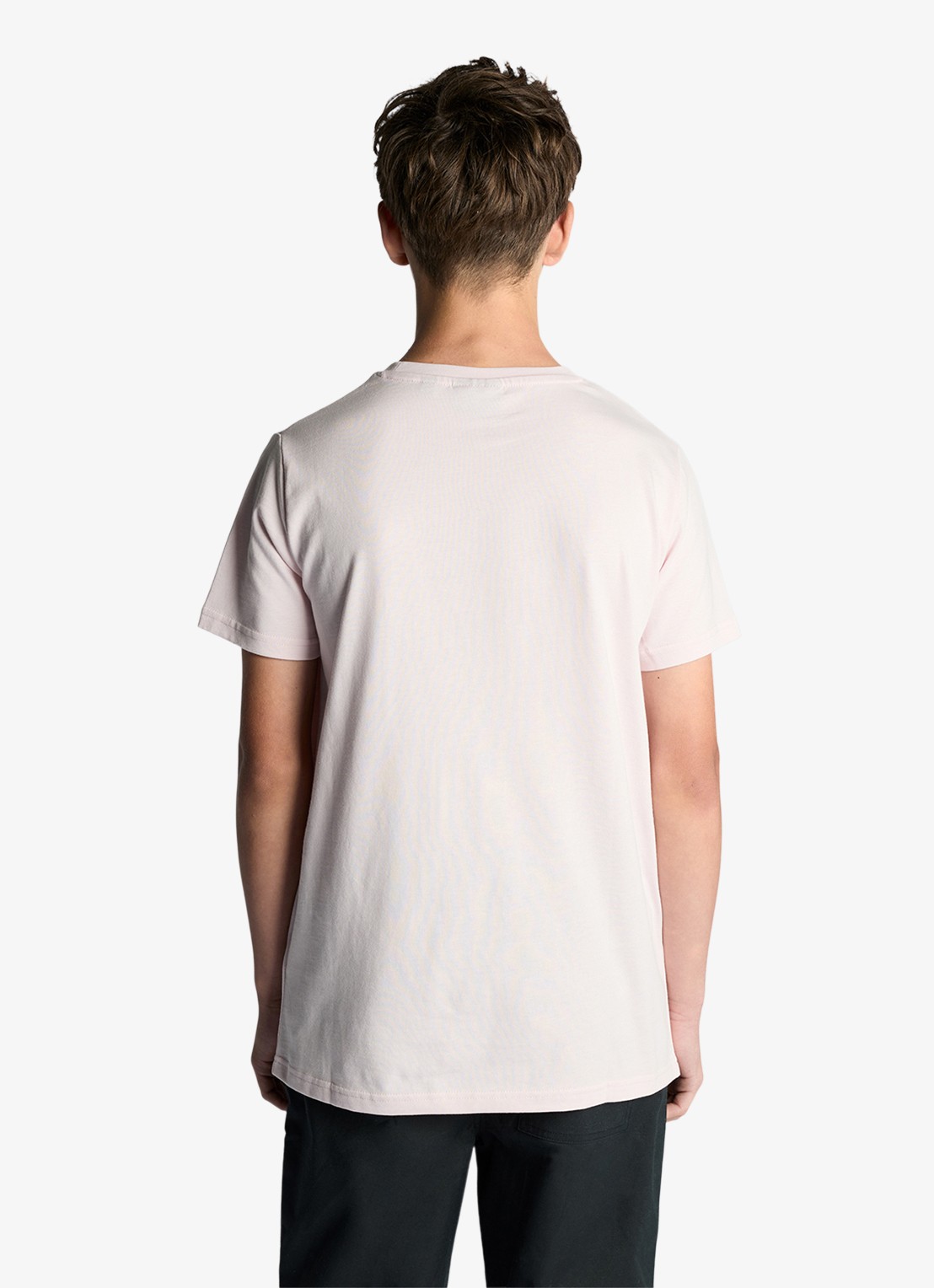 Lyle & Scott T-shirt met logoborduring - achterkant lichtroze