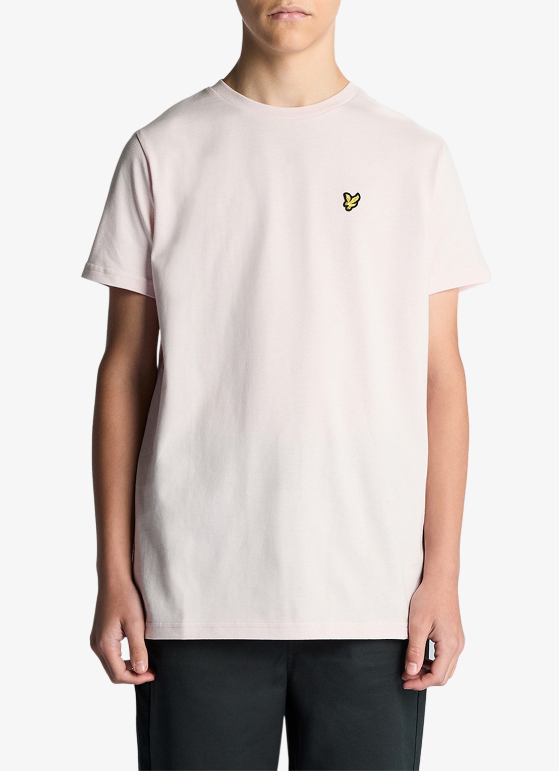 Lyle & Scott T-shirt met logoborduring - voorkant 3 lichtroze