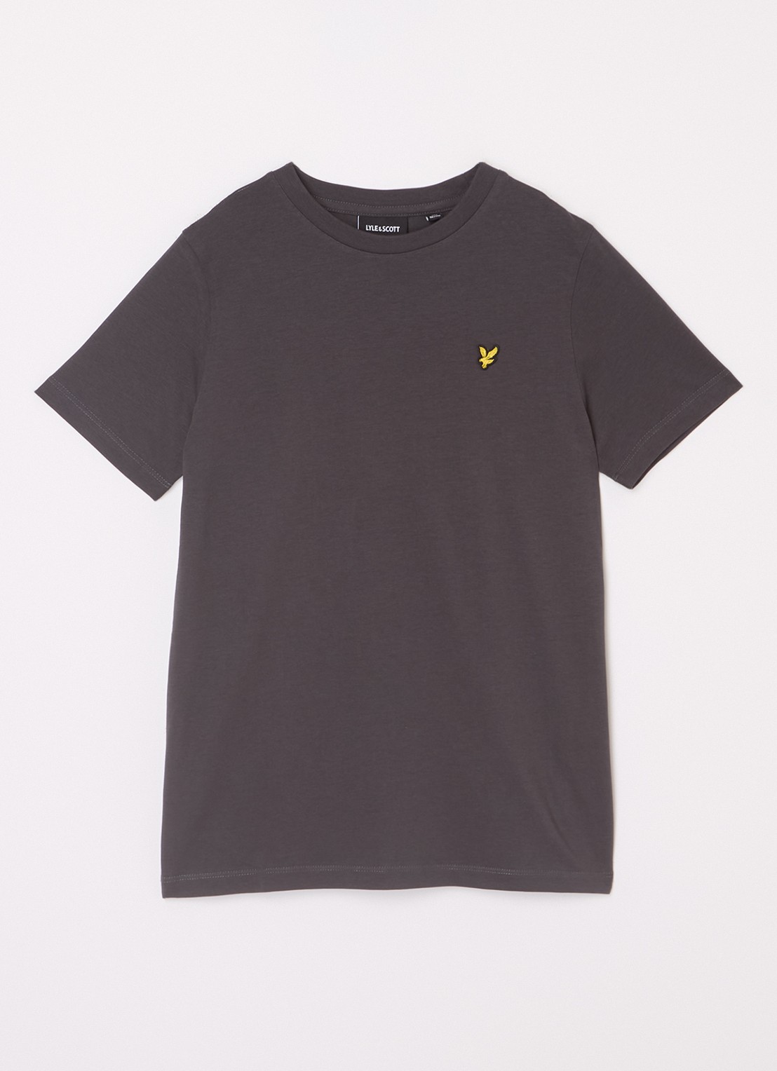 Lyle & Scott T-shirt met logoborduring - voorkant 4 antraciet