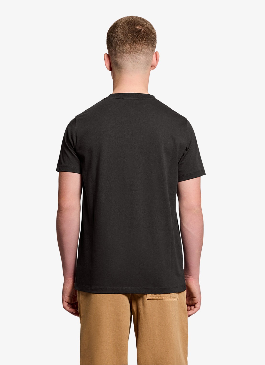 Lyle & Scott T-shirt met logoborduring - achterkant antraciet