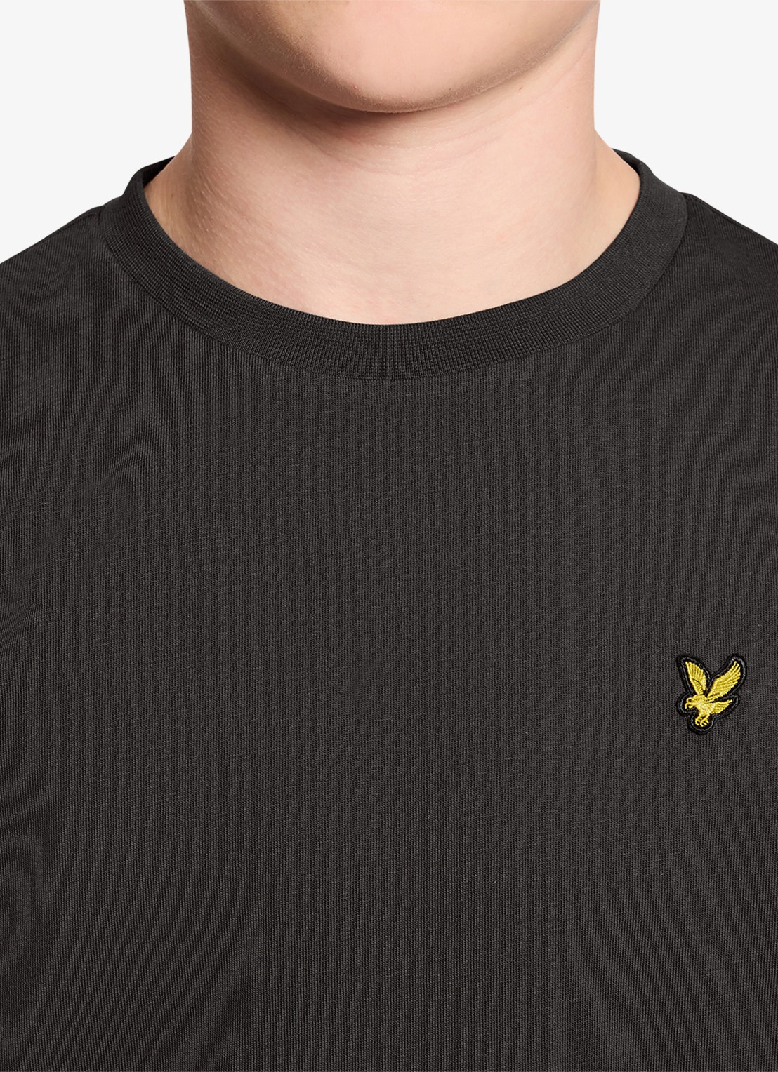 Lyle & Scott T-shirt met logoborduring - detail 3 antraciet