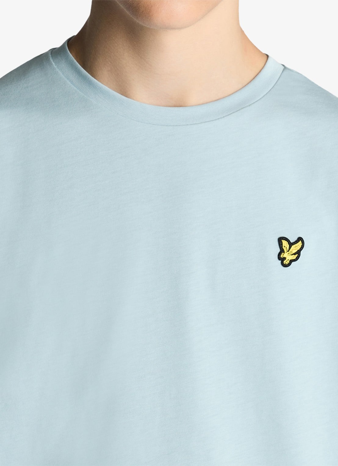 Lyle & Scott T-shirt met logoborduring - detail 2 aquablauw