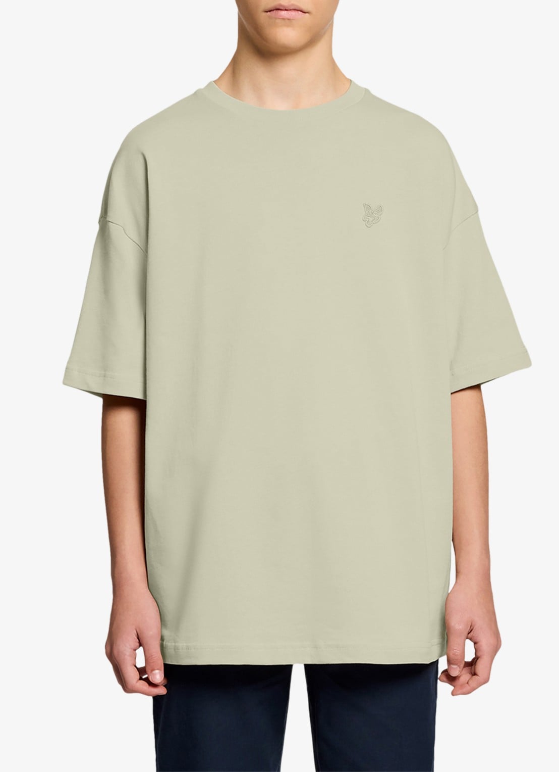 Lyle & Scott T-shirt met logoborduring - voorkant 3 beige