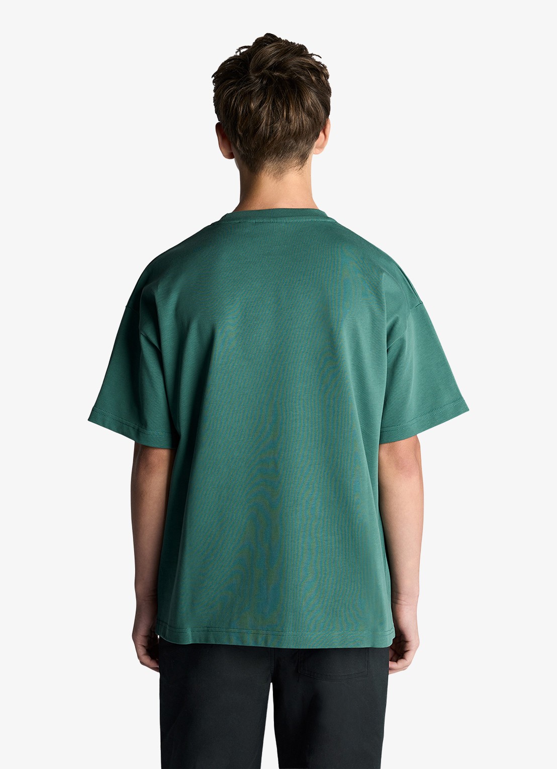 Lyle & Scott T-shirt met logoborduring - achterkant 5 groen