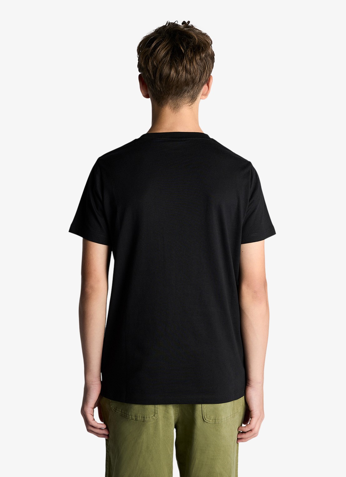 Lyle & Scott T-shirt met logoborduring - voorkant 2 zwart