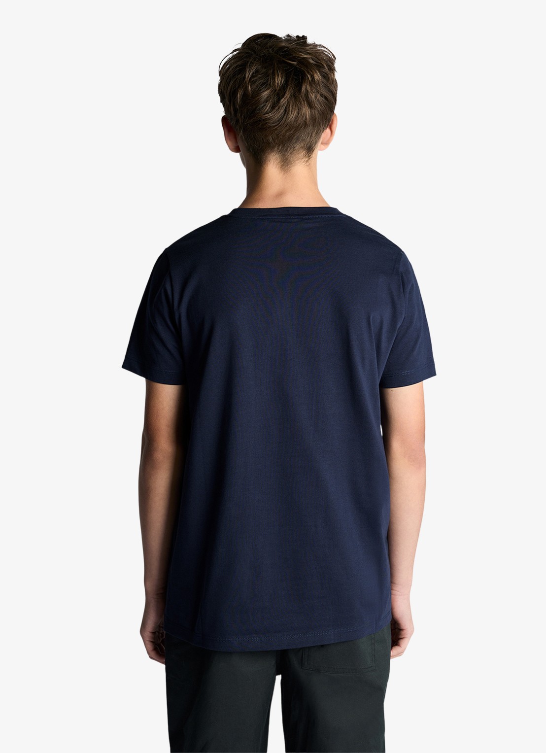 Lyle & Scott T-shirt met logoborduring - voorkant 2 royalblauw