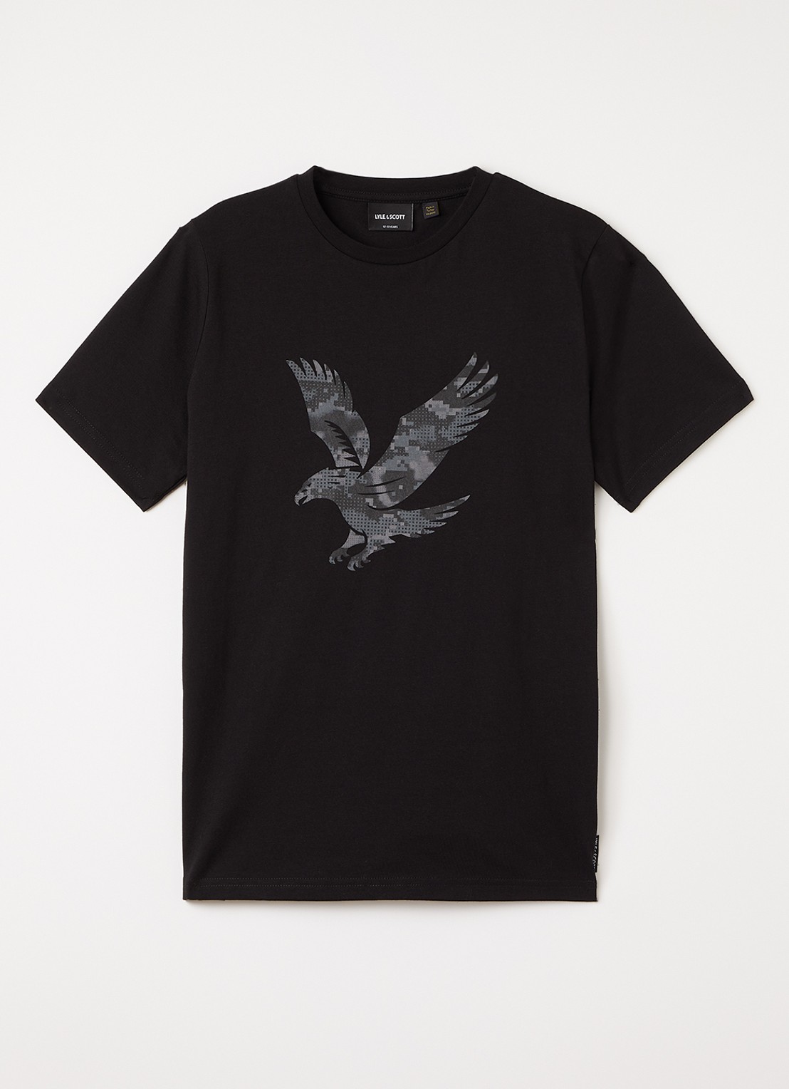 Lyle & Scott T-shirt met logoprint - voorkant zwart