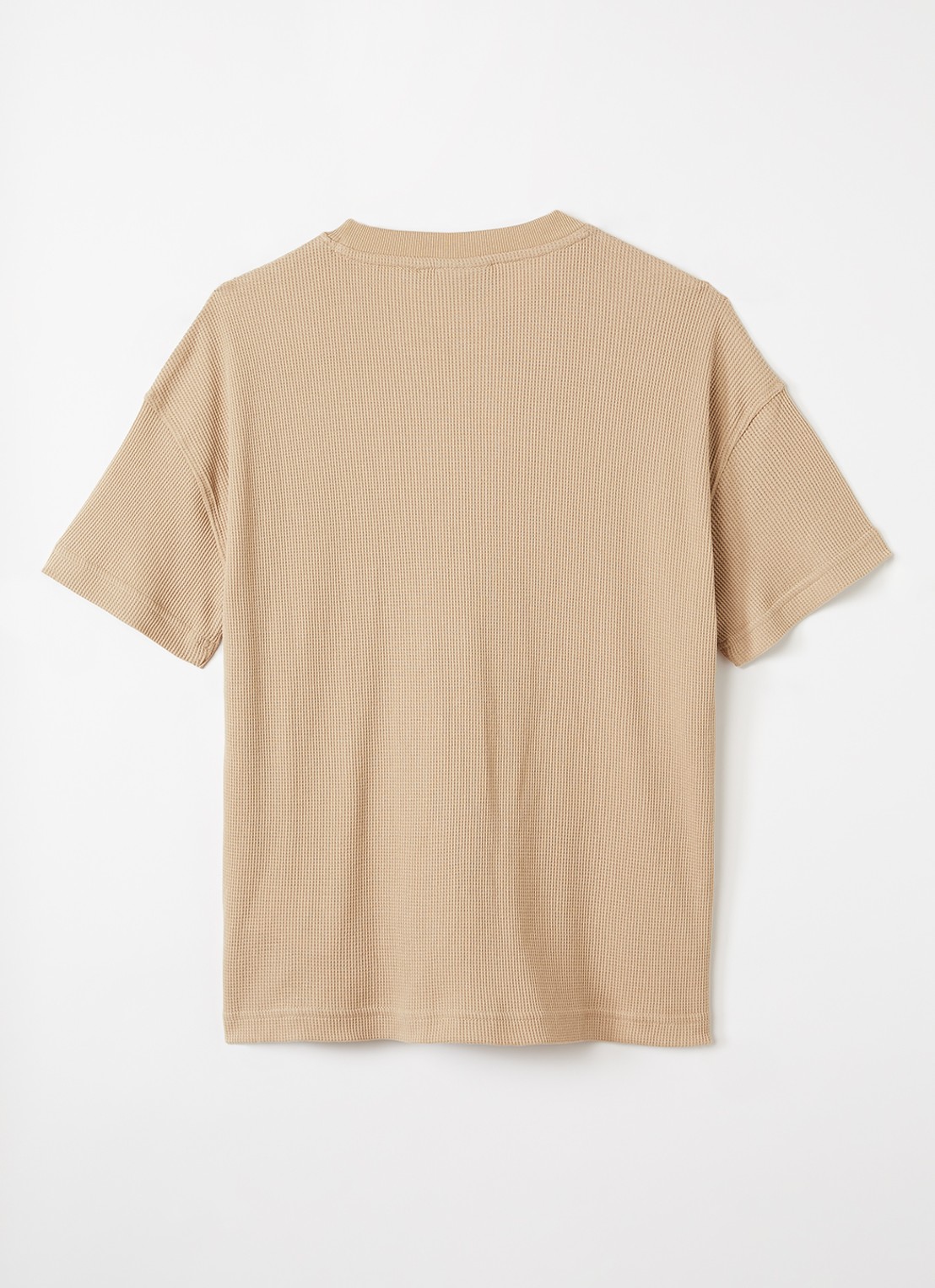 Lyle & Scott T-shirt met structuur - voorkant 2 beige
