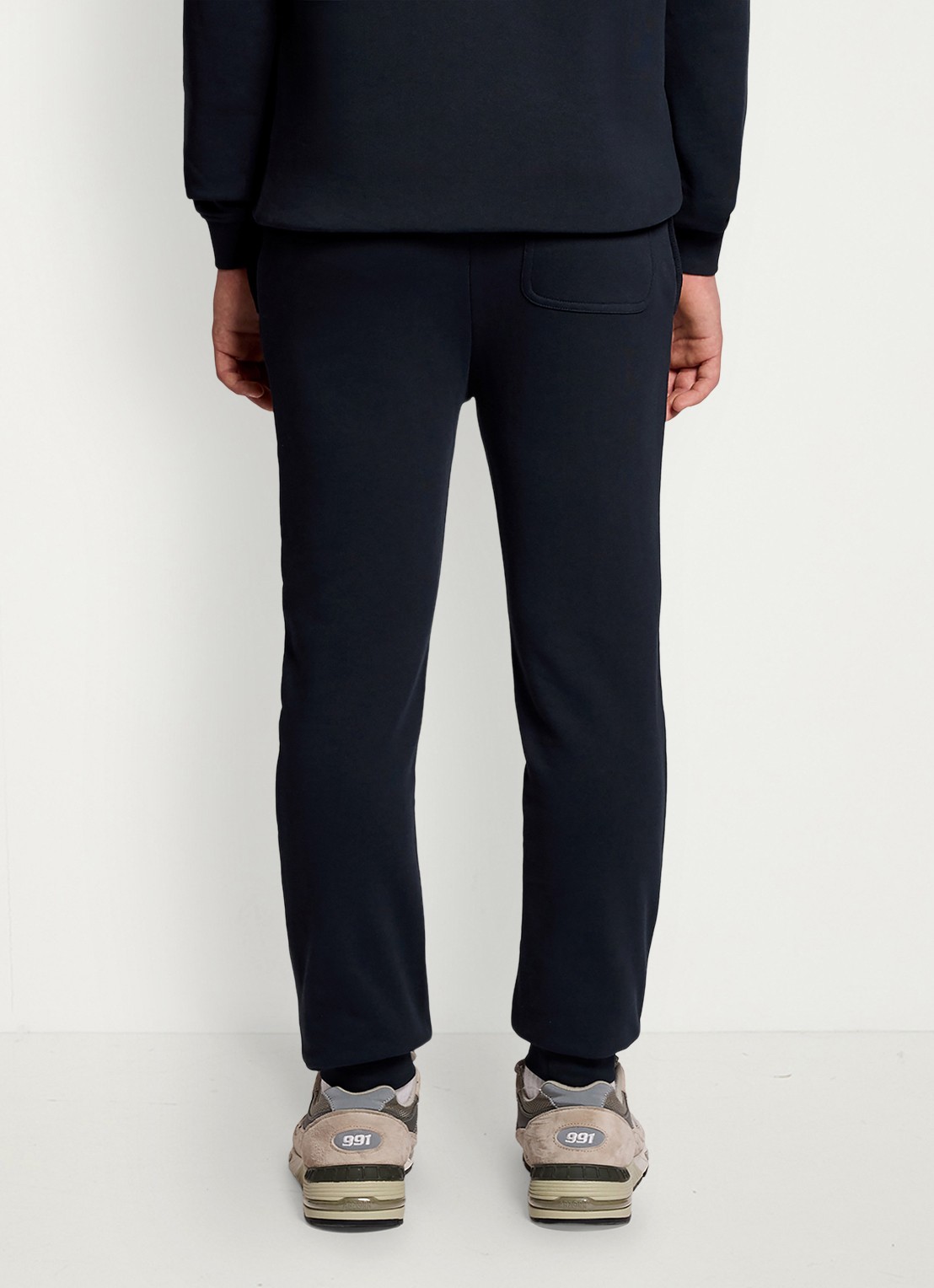 Lyle & Scott Tapered fit joggingbroek met logoborduring - achterkant 2 donkerblauw