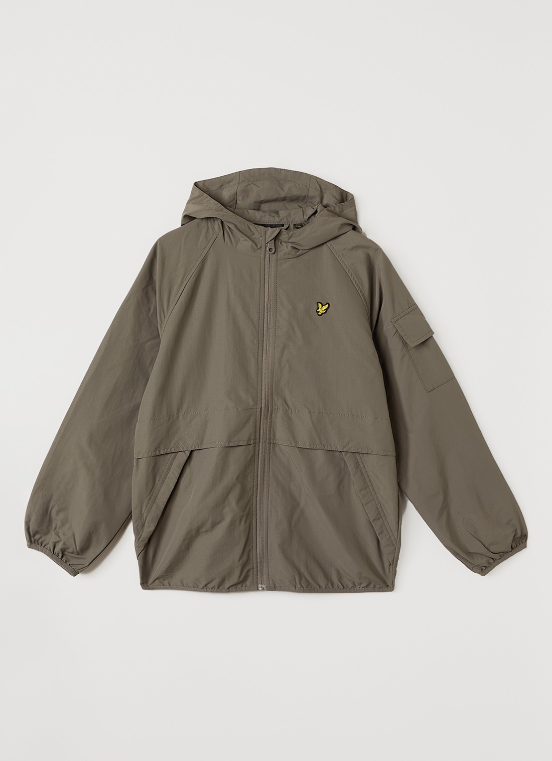 Lyle & Scott Windjack met capuchon  - voorkant olijfgroen