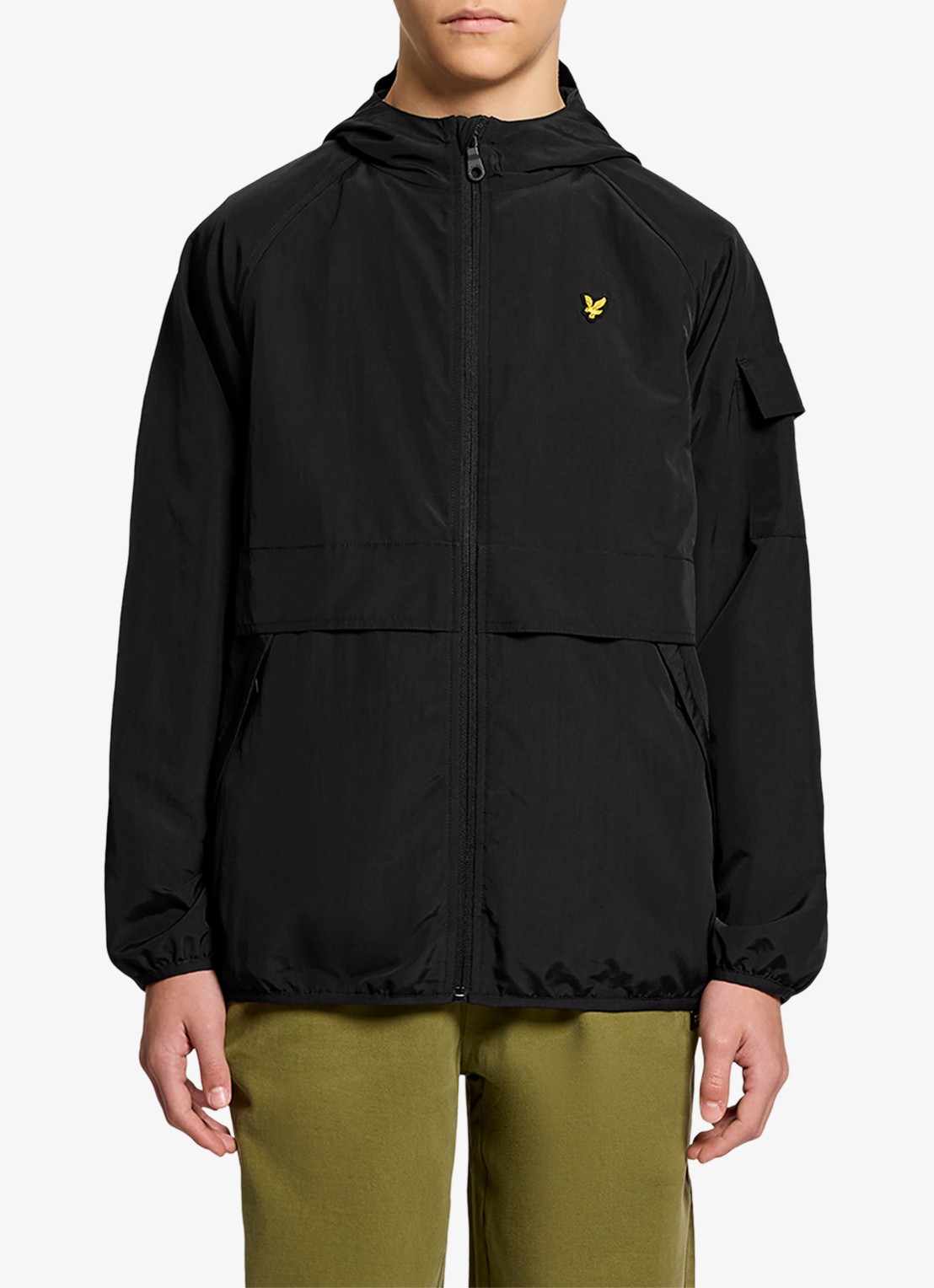 Lyle & Scott Windjack met capuchon  - voorkant zwart