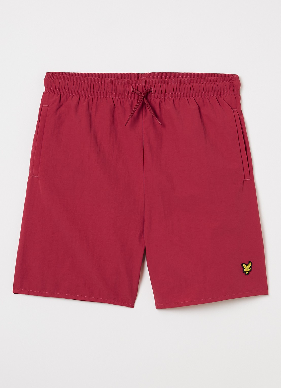 Lyle & Scott Zwemshorts met logoborduring - voorkant 2 cranberryrood