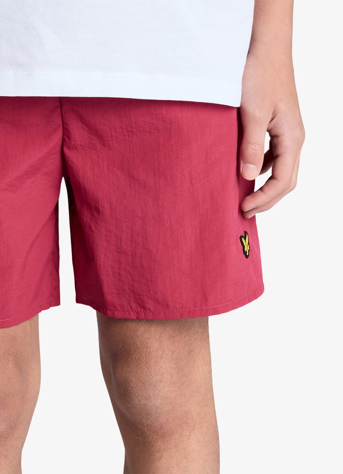 Lyle & Scott Zwemshorts met logoborduring - detail 6 cranberryrood