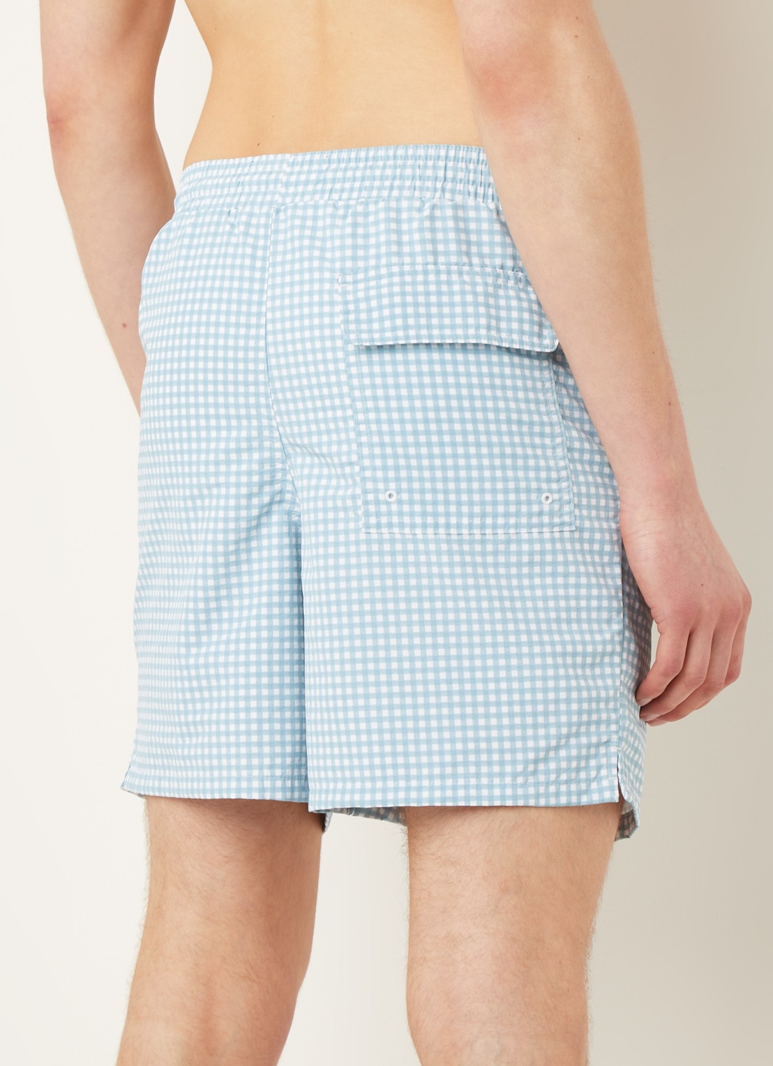 Lyle & Scott Zwemshorts met ruitdessin - achterkant blauw