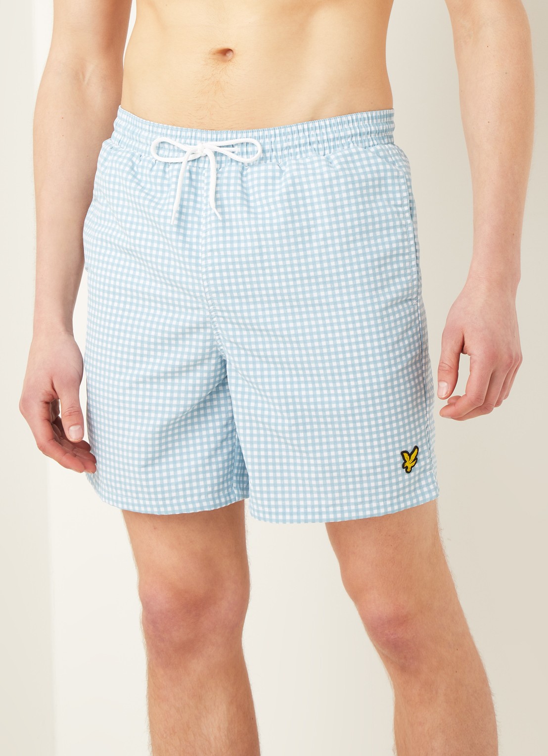 Lyle & Scott Zwemshorts met ruitdessin - detail 4 blauw