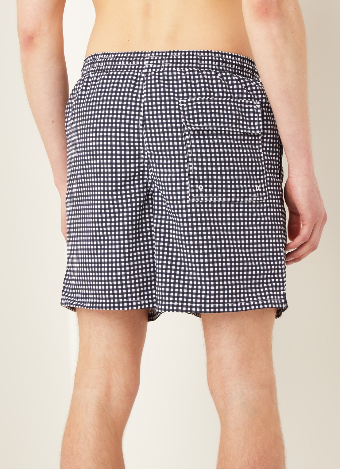 Lyle & Scott Zwemshorts met ruitdessin - achterkant 3 donkerblauw