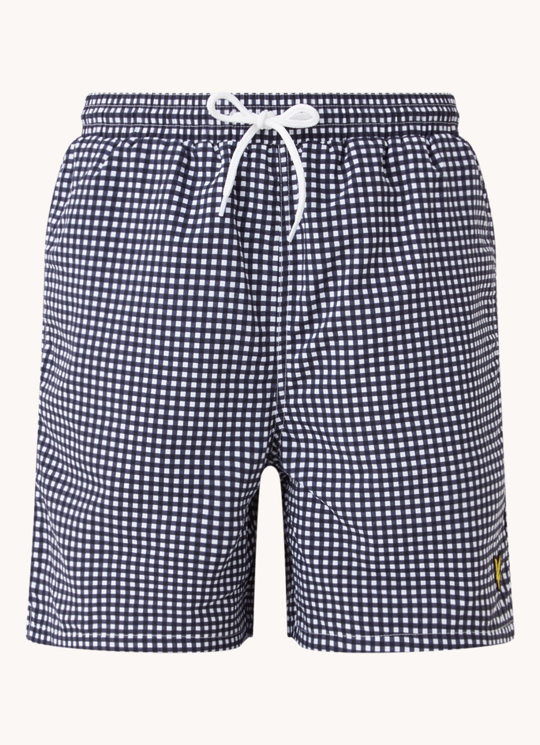 Lyle & Scott Zwemshorts met ruitdessin - voorkant donkerblauw