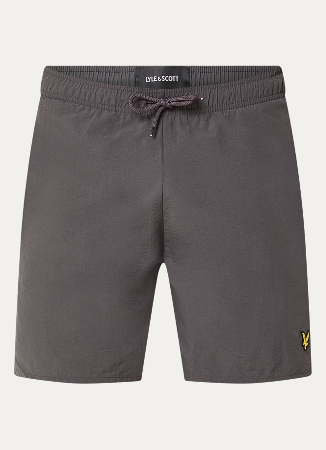 Lyle & Scott Zwemshorts met steekzakken en logo - voorkant 3 antraciet