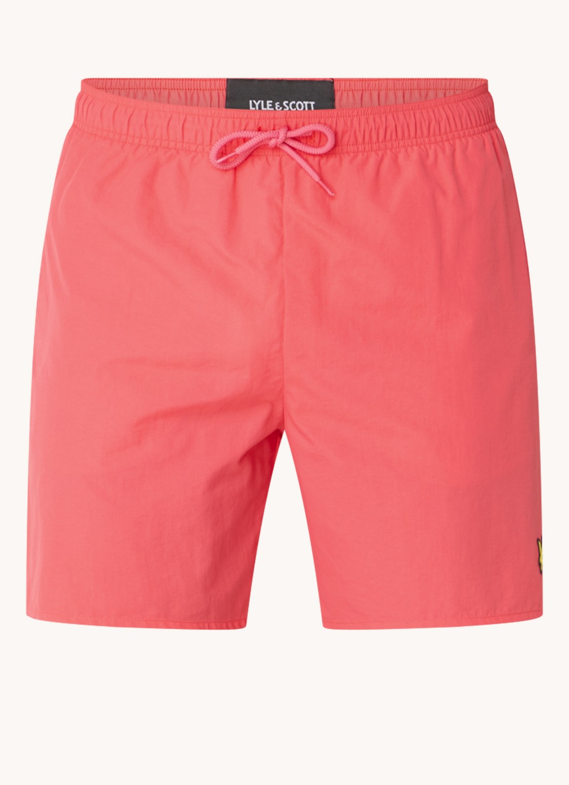 Lyle & Scott Zwemshorts met steekzakken en logo - voorkant 2 koraalroze