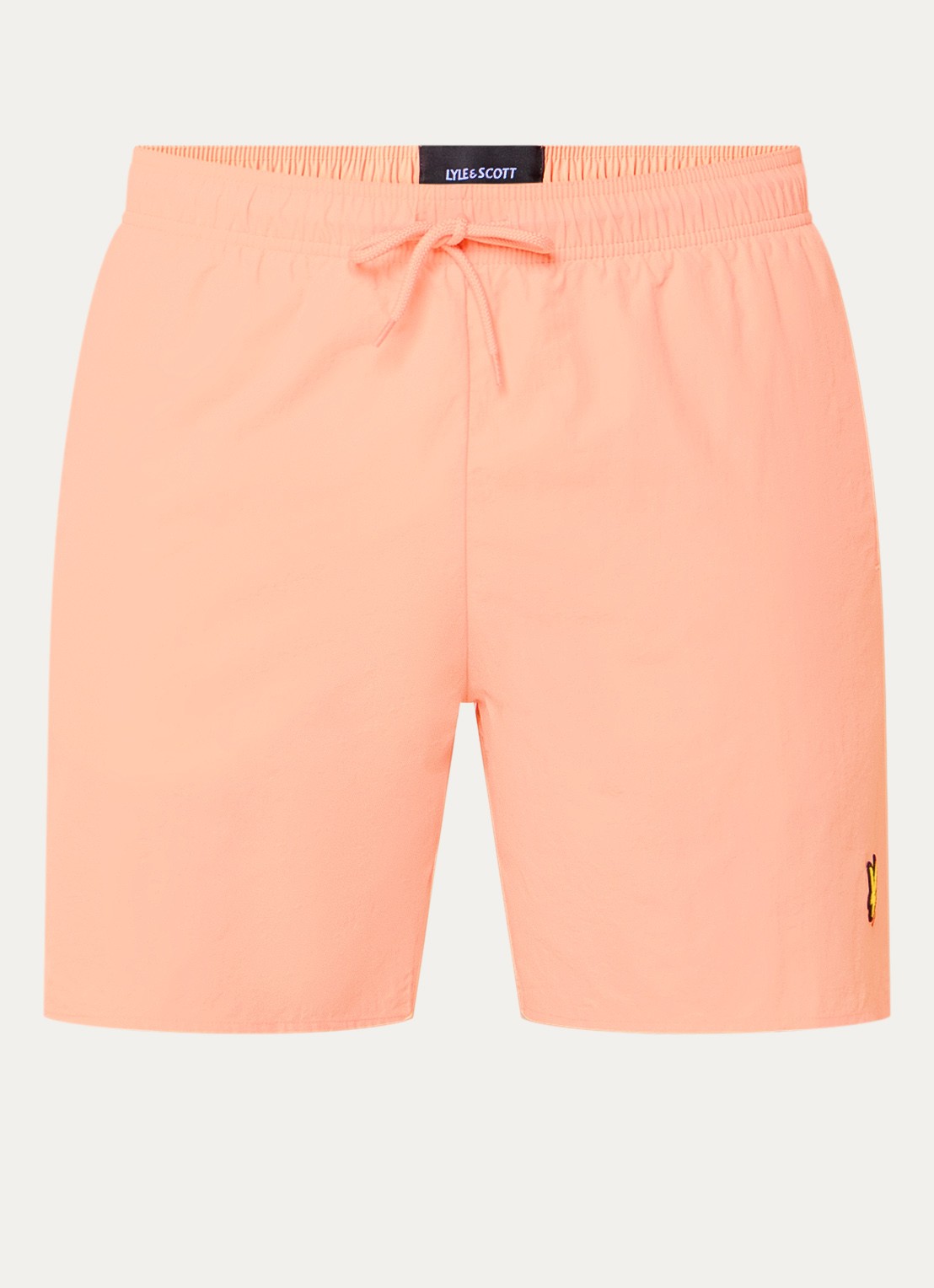 Lyle & Scott Zwemshorts met steekzakken en logo - voorkant 3 zalmroze