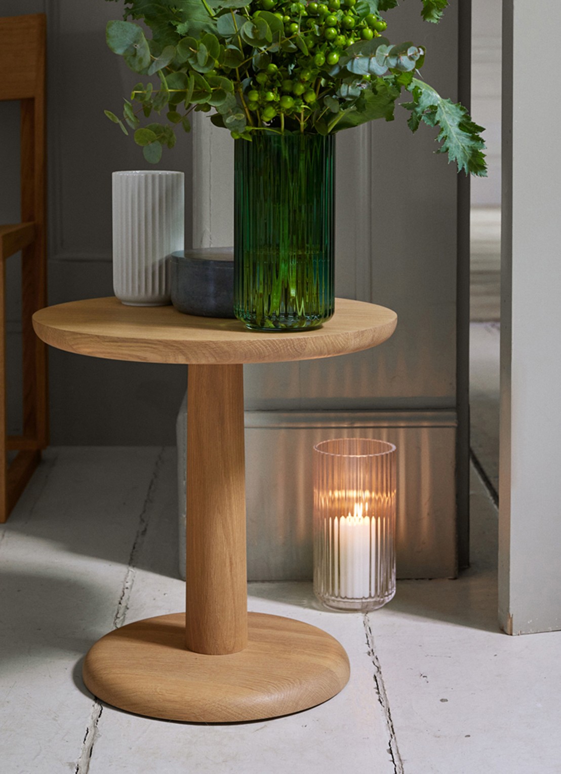 Lyngby Porcelaen Vaas 20,5 cm - detail groen