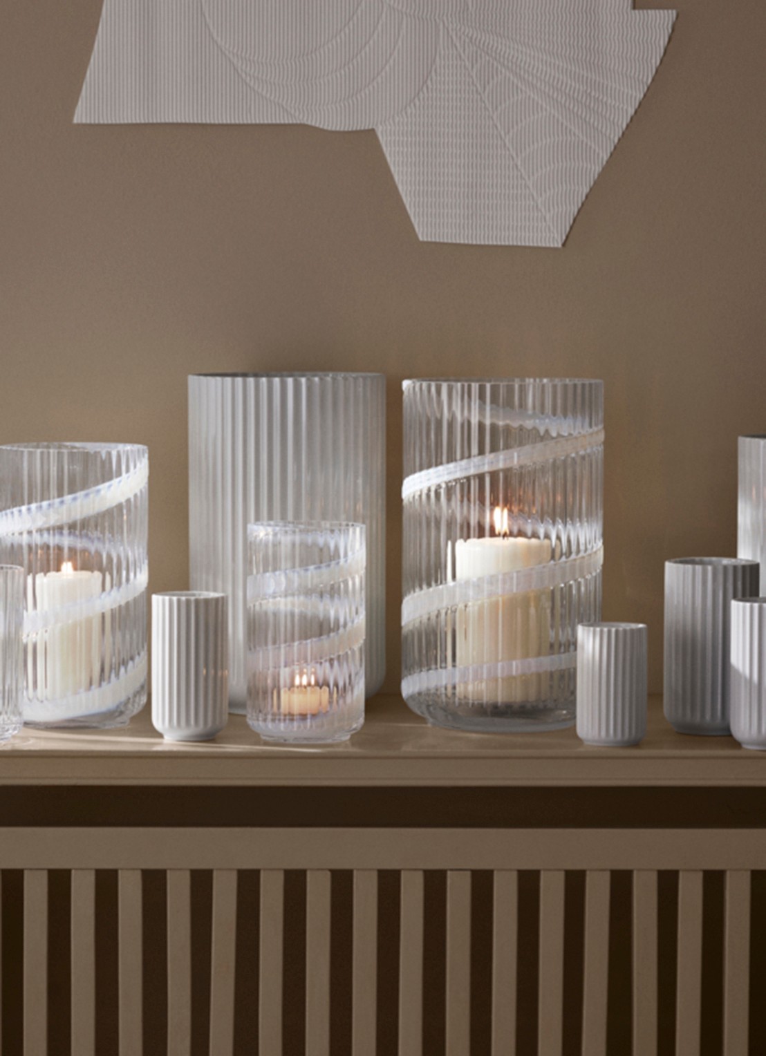Lyngby Porcelaen Vaas 25 cm - detail 4 wit