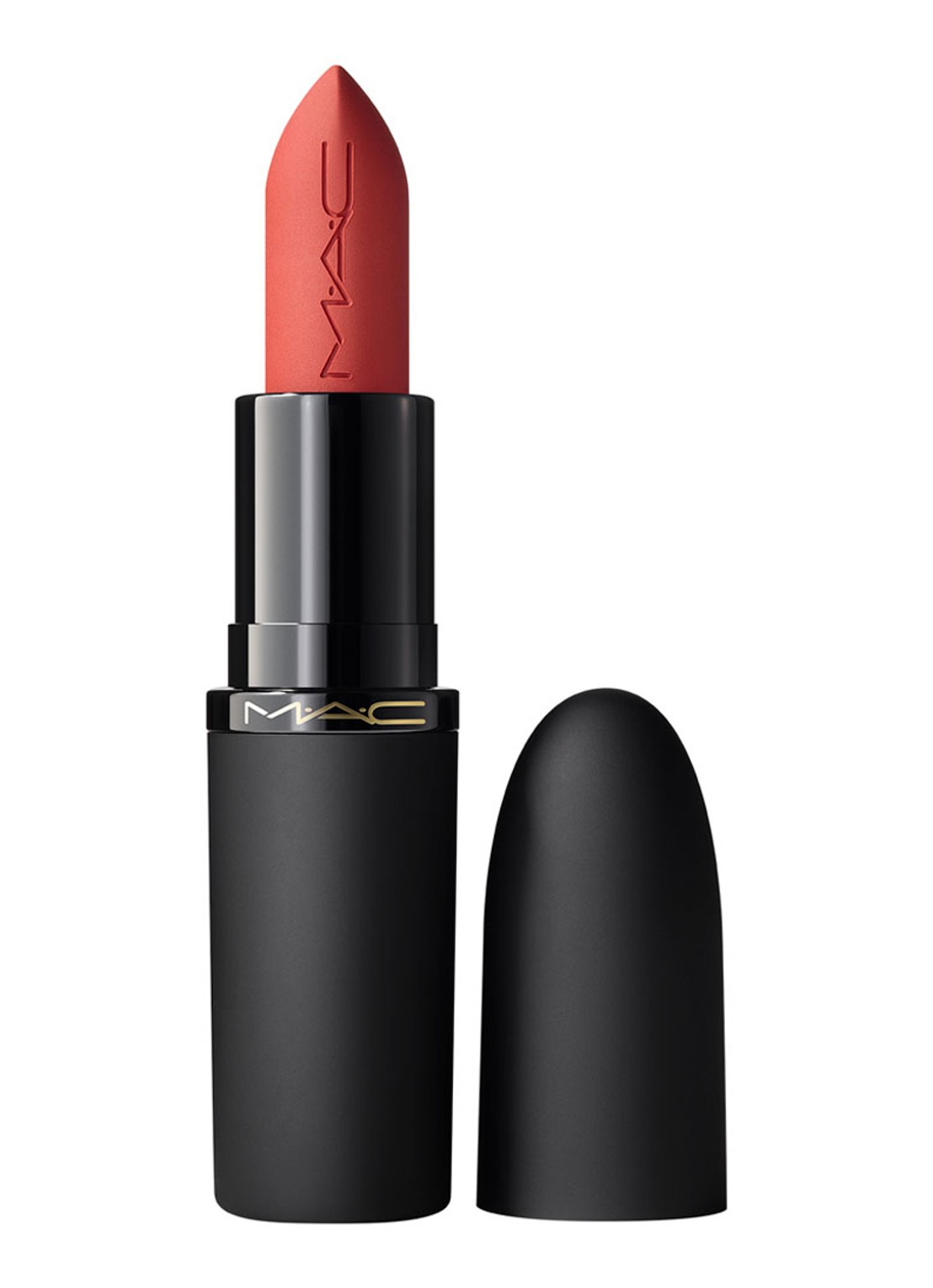 M·A·C Powder Kiss Hazy Matte Lipstick - voorkant brickthrough