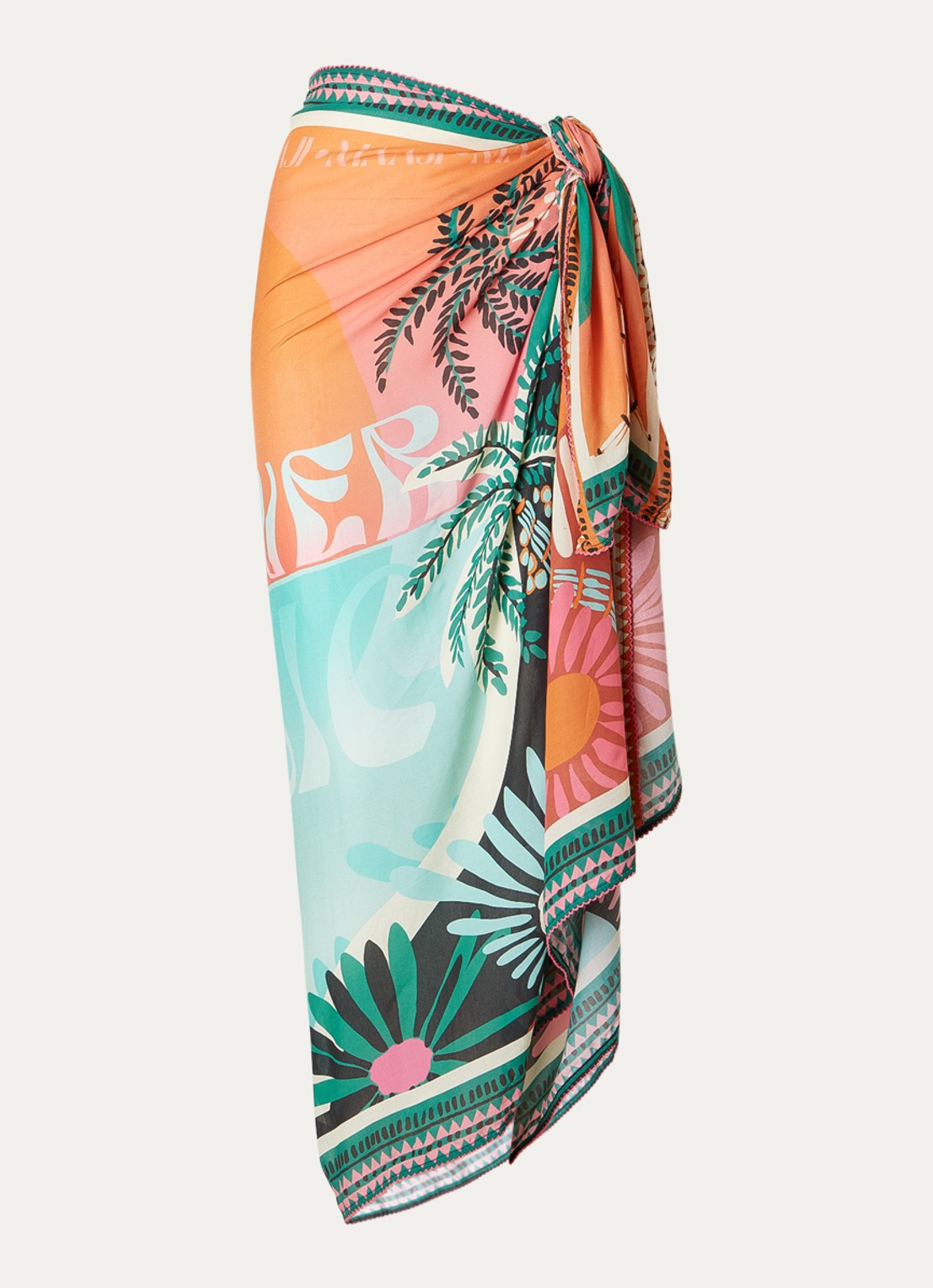 MAAJI Aloha Island View pareo met print - voorkant 2 blauw