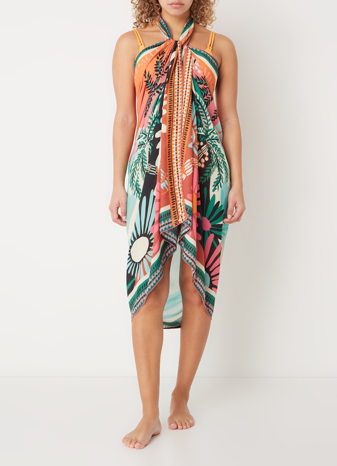 MAAJI Aloha Island View pareo met print - voorkant 3 blauw