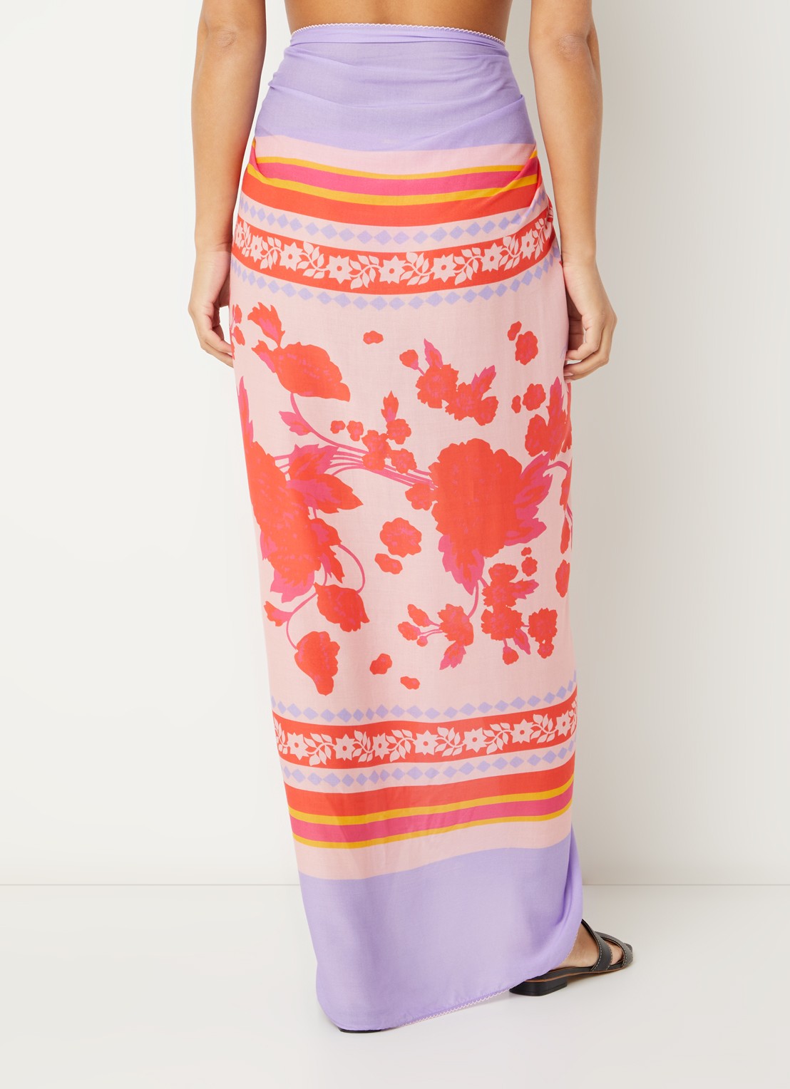 MAAJI Lavender Dream Island pareo met print 165 cm x 125 cm - achterkant 4 lichtpaars