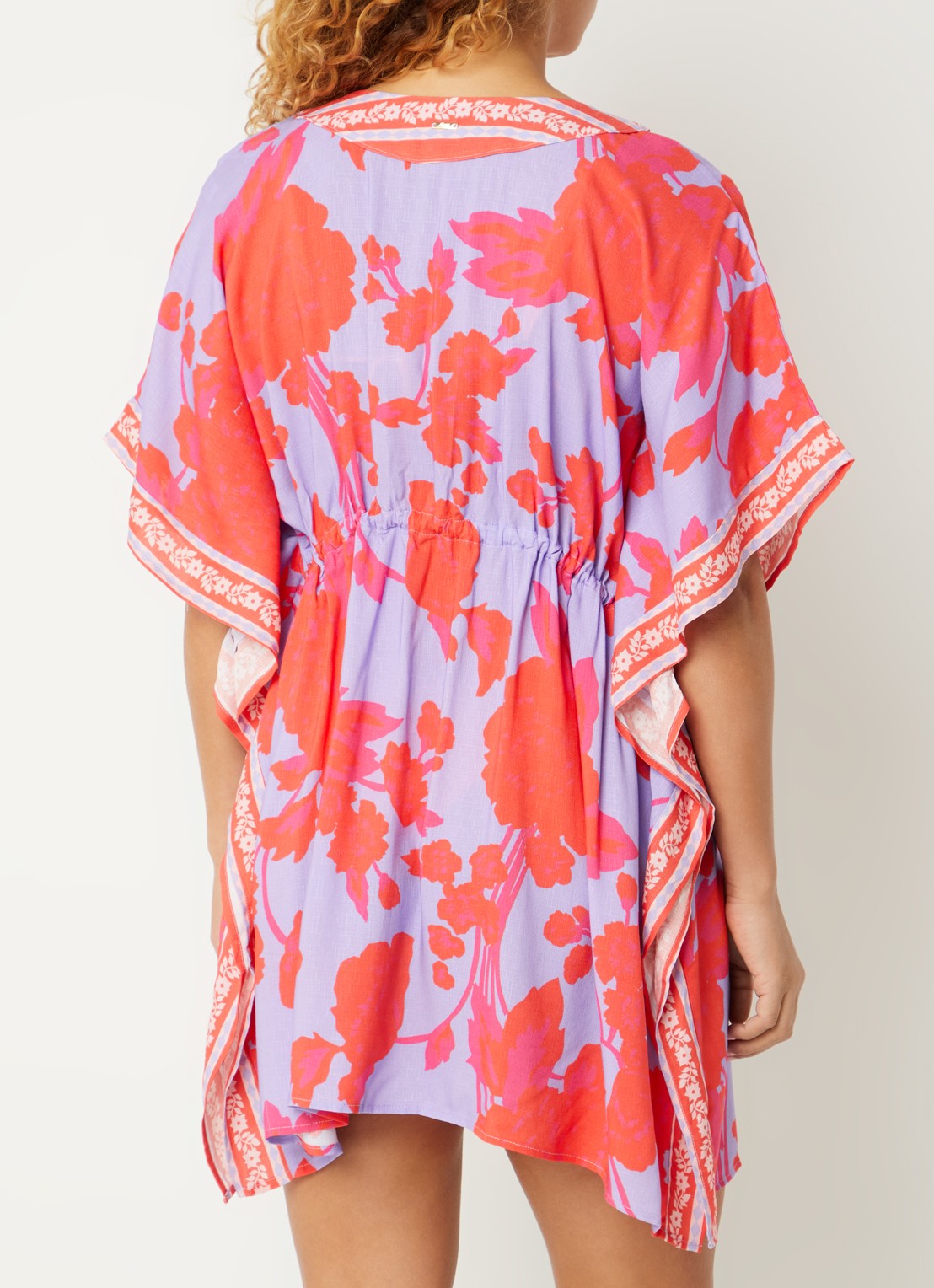 MAAJI Lavender Dream kaftan met bloemenprint - achterkant lila