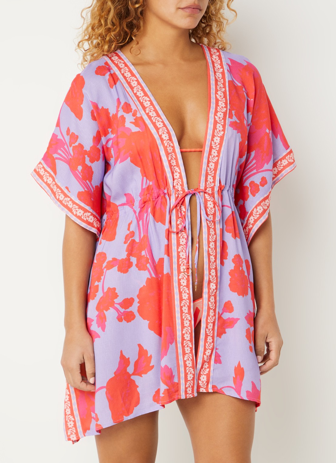 MAAJI Lavender Dream kaftan met bloemenprint - detail 2 lila
