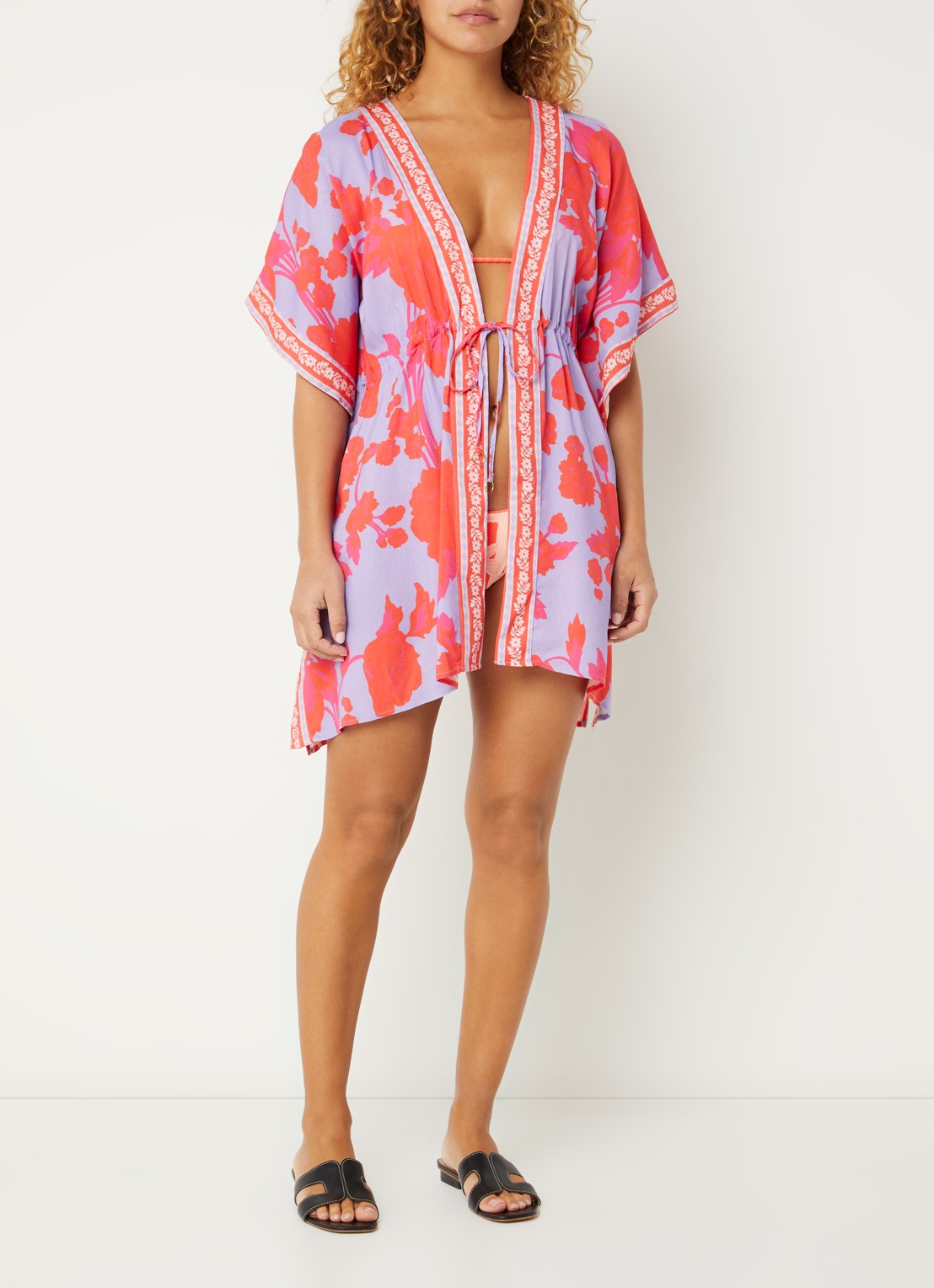 MAAJI Lavender Dream kaftan met bloemenprint - voorkant 4 lila