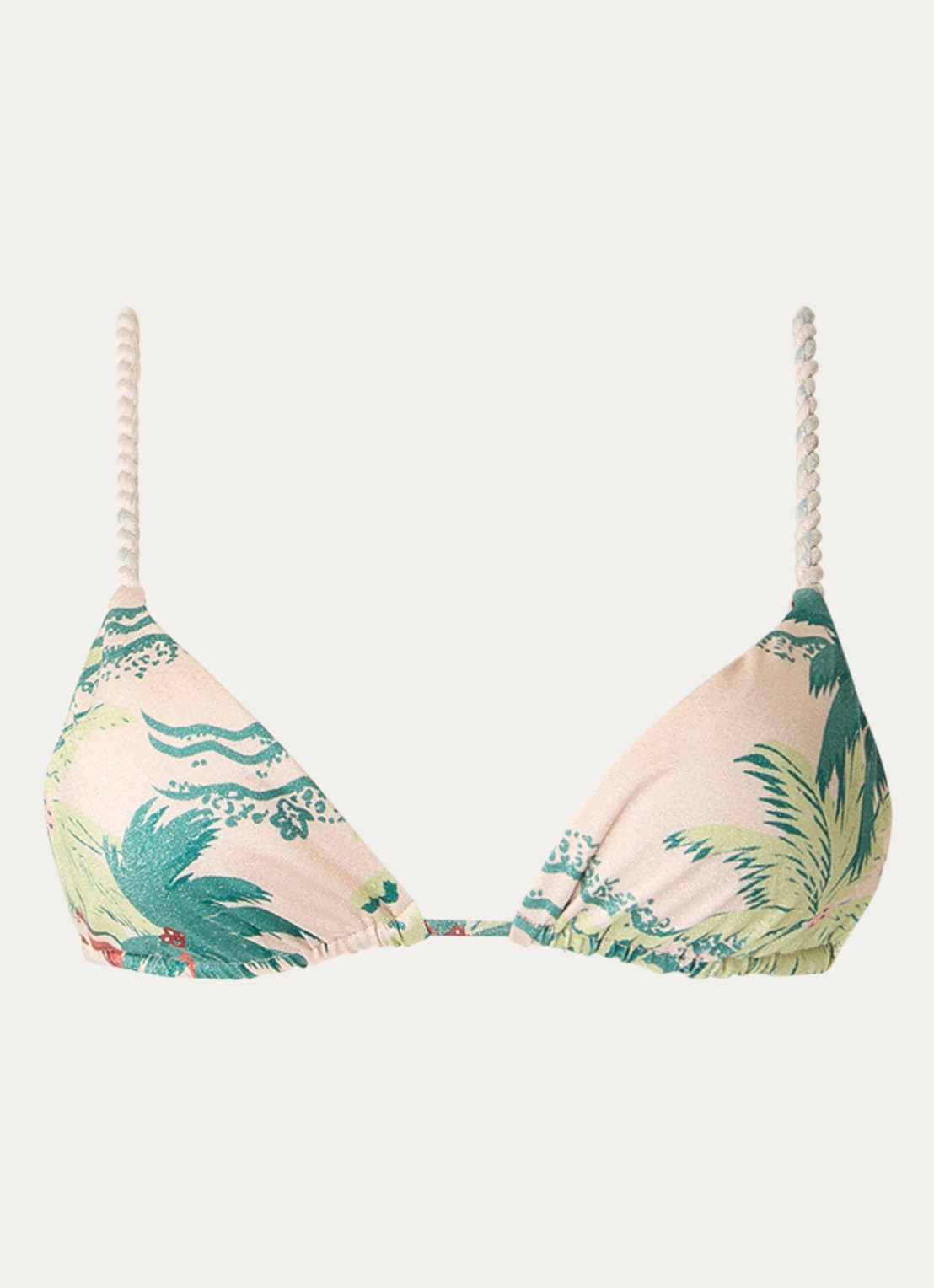MAAJI Palm Glow Upbraid reversible triangel bikinitop met uitneembare vulling - voorkant 4 creme