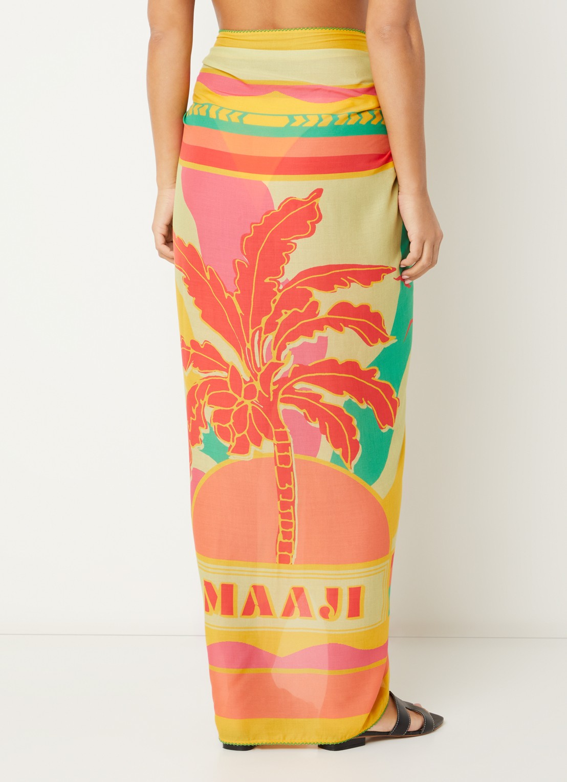 MAAJI Sarong met print 175 x 118 cm - achterkant 3 mosterd