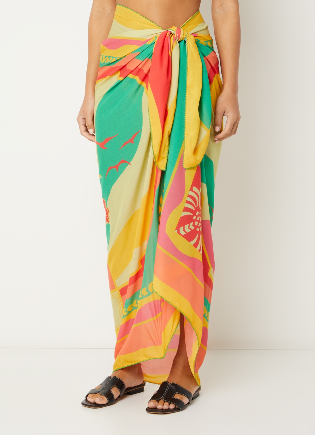 MAAJI Sarong met print 175 x 118 cm - detail 4 mosterd