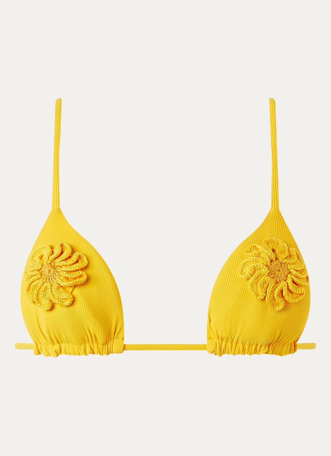MAAJI Sunburst Zen triangel bikinitop met crochet - voorkant lichtgeel