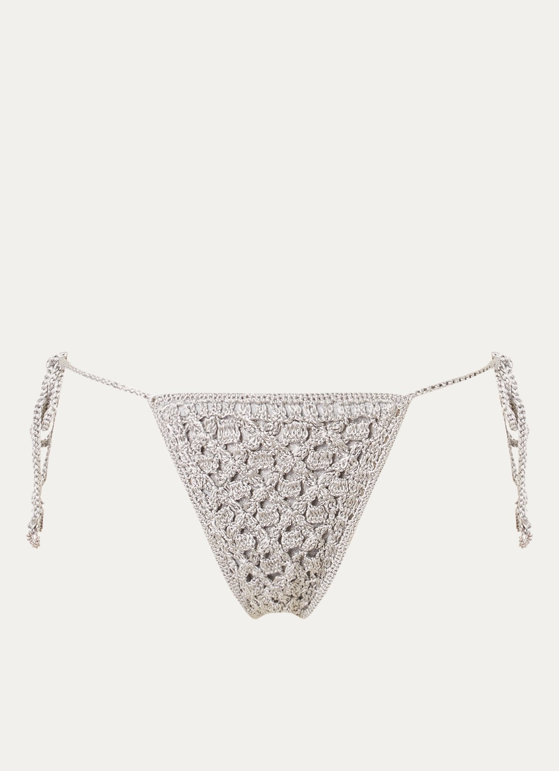 MAAJI Tanga bikinislip van crochet met lurex - voorkant 2 grijs