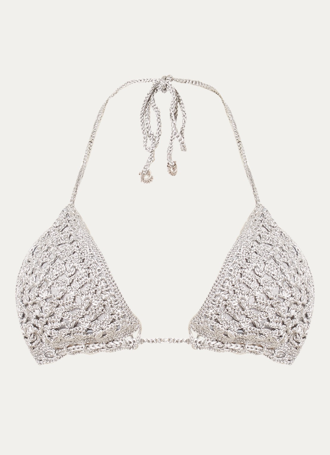 MAAJI Triangel bikinitop van crochet met lurex - voorkant 4 grijs
