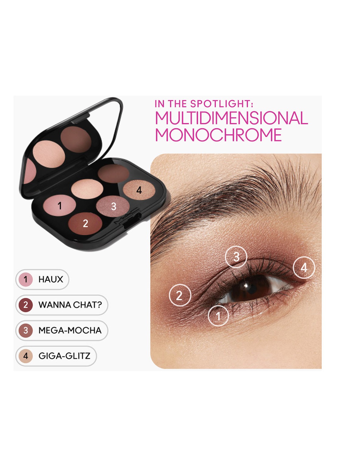 M·A·C  Connect In Colour Eye Shadow Palette X6 - oogschaduw palette - detail 5 embedded in burgundy