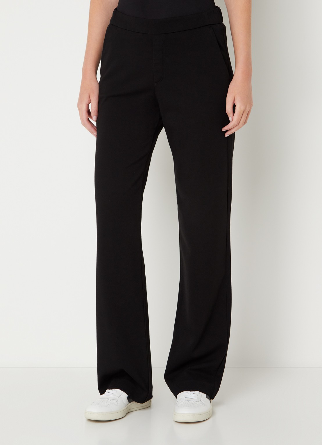 MAC Jeans Chiara straight fit pantalon met print  - detail 4 zwart