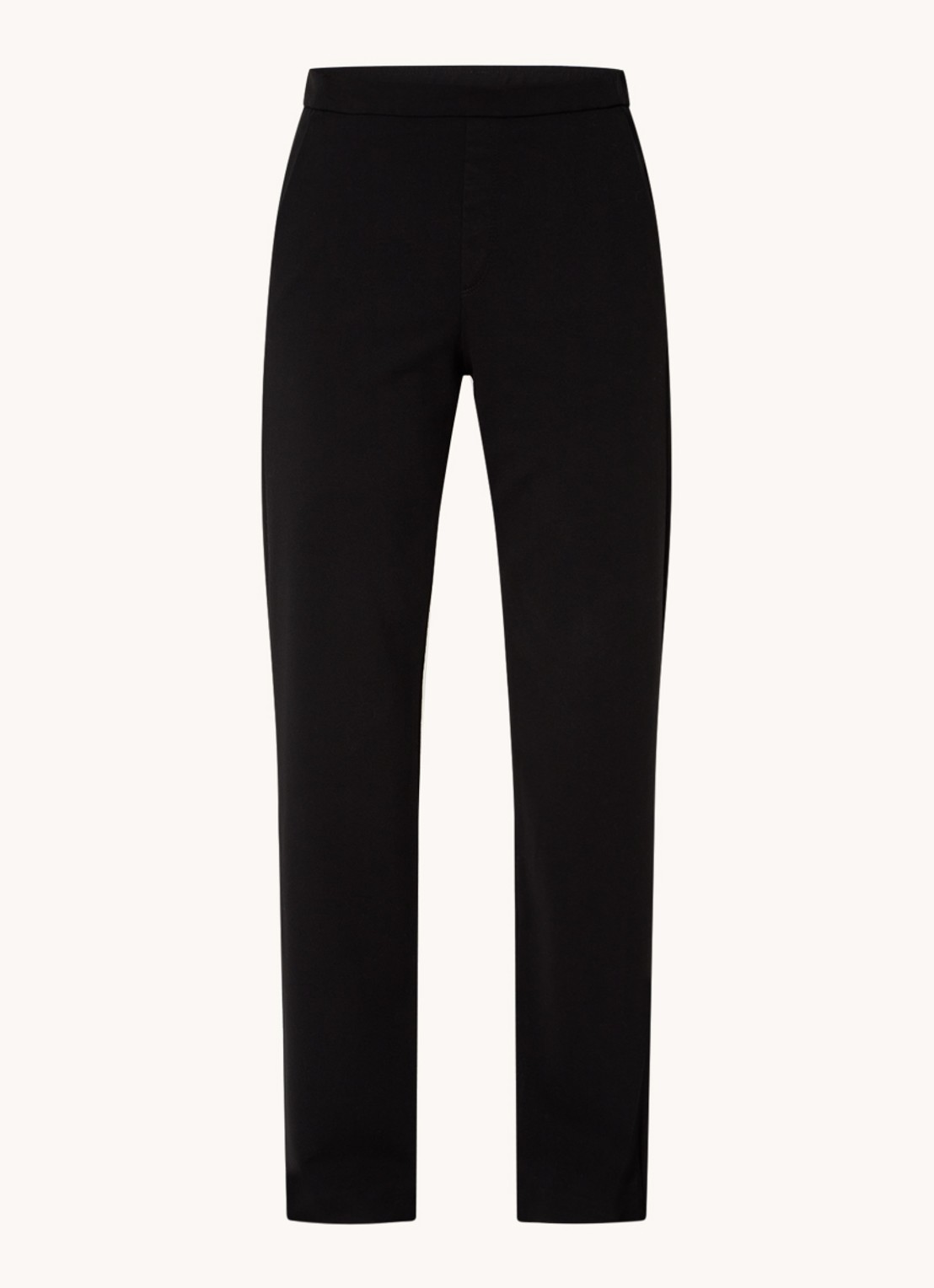 MAC Jeans Chiara straight fit pantalon met print  - voorkant zwart