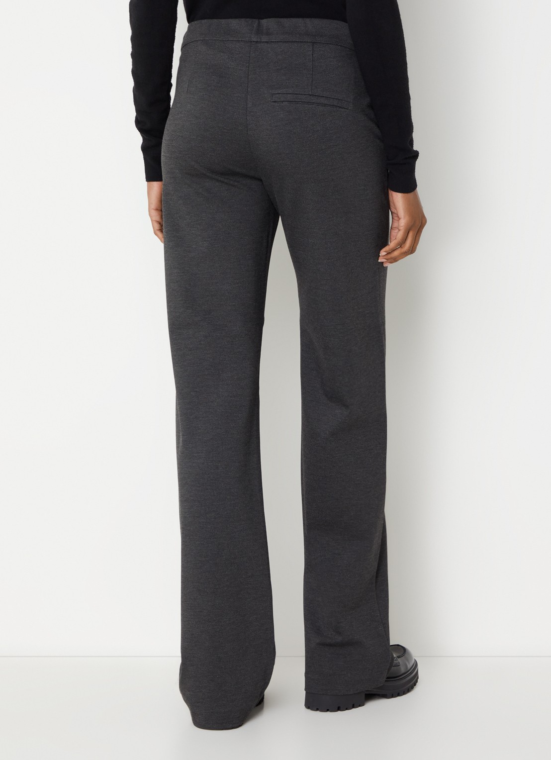 MAC Jeans Chiara straight fit pantalon met print  - achterkant antraciet