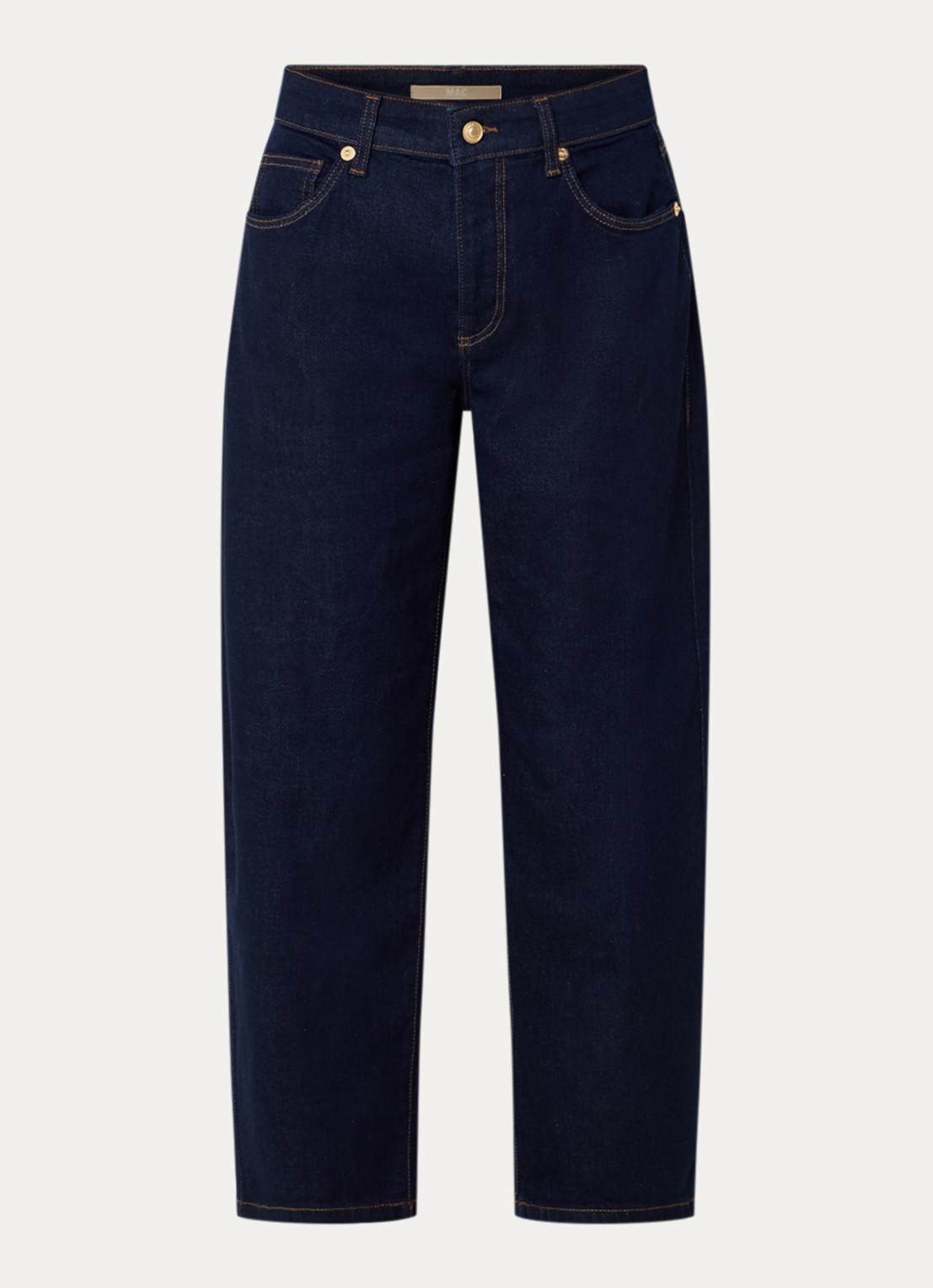 MAC Jeans Danni high waist tapered jeans met donkere wassing - voorkant 4 donkerblauw