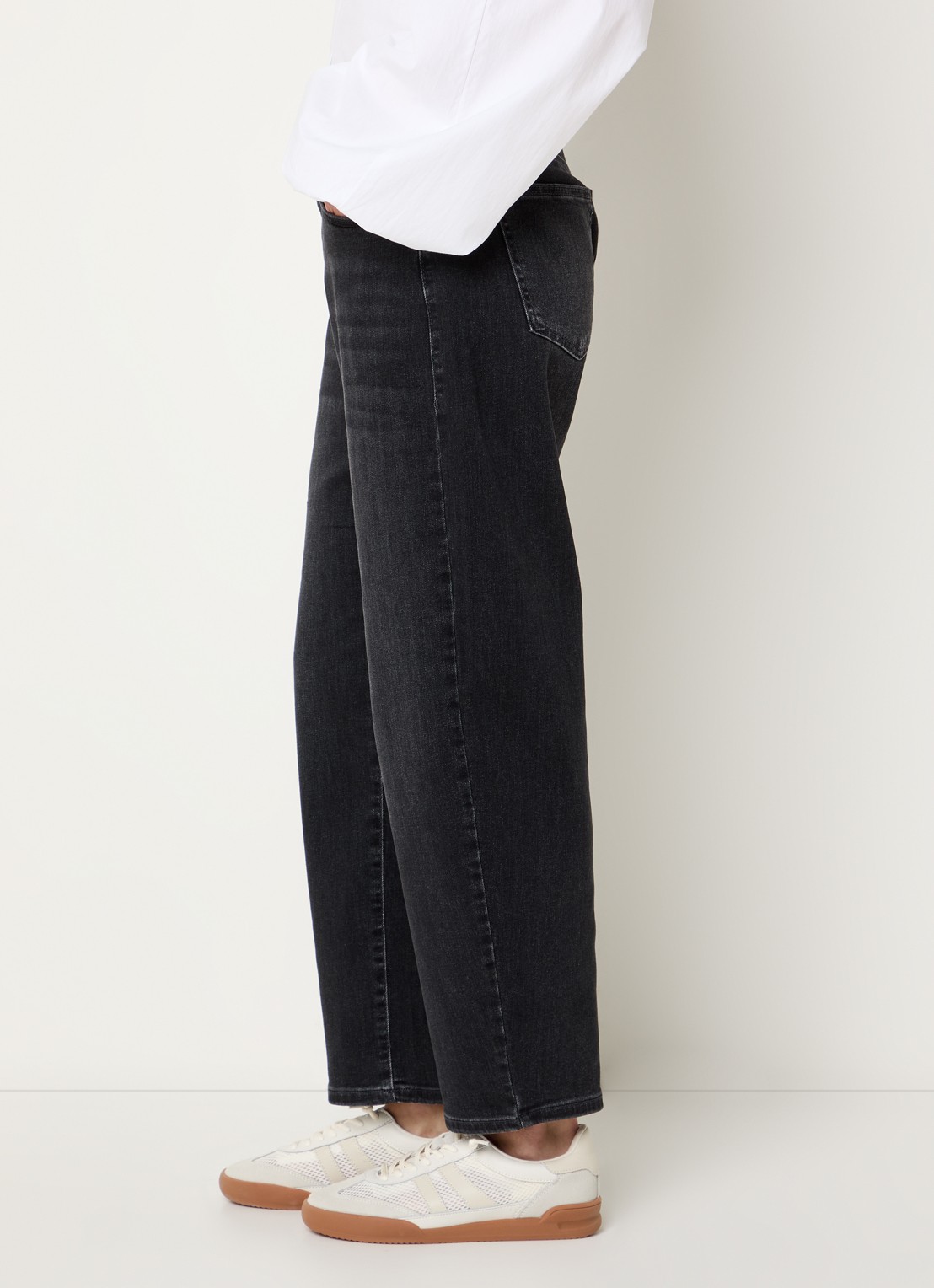 MAC Jeans Danni high waist tapered jeans met donkere wassing - detail 2 antraciet