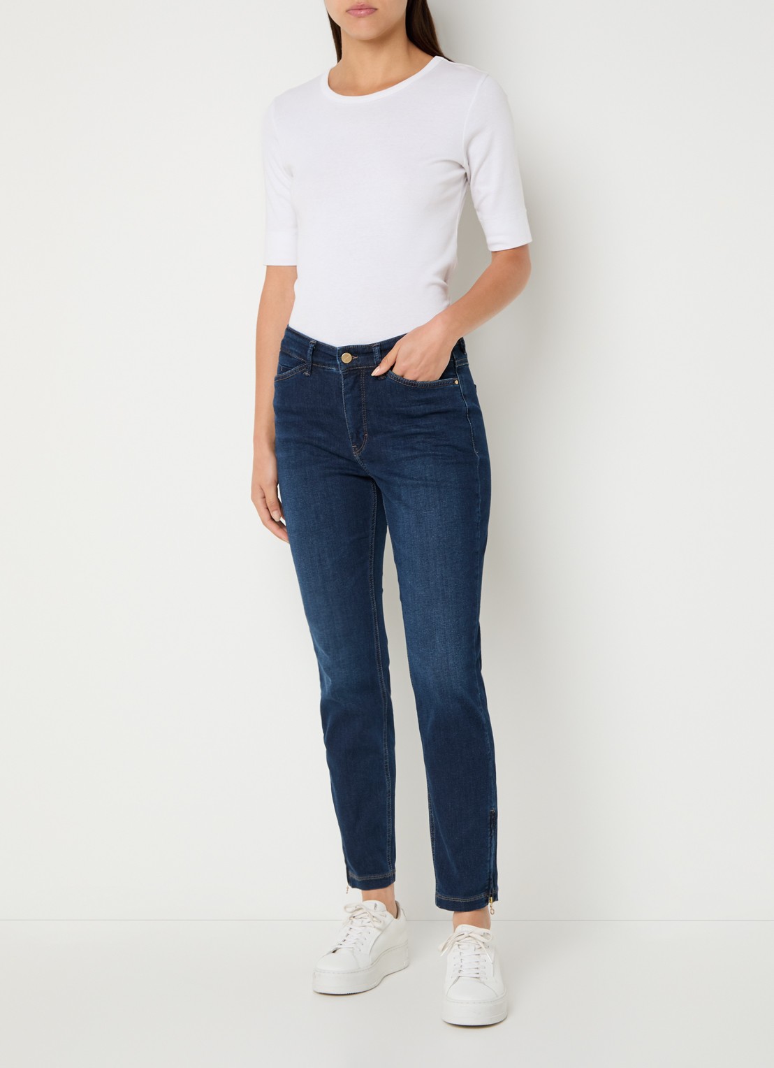 MAC Jeans Dream Chic high waist skinny jeans - voorkant 3 donkerblauw