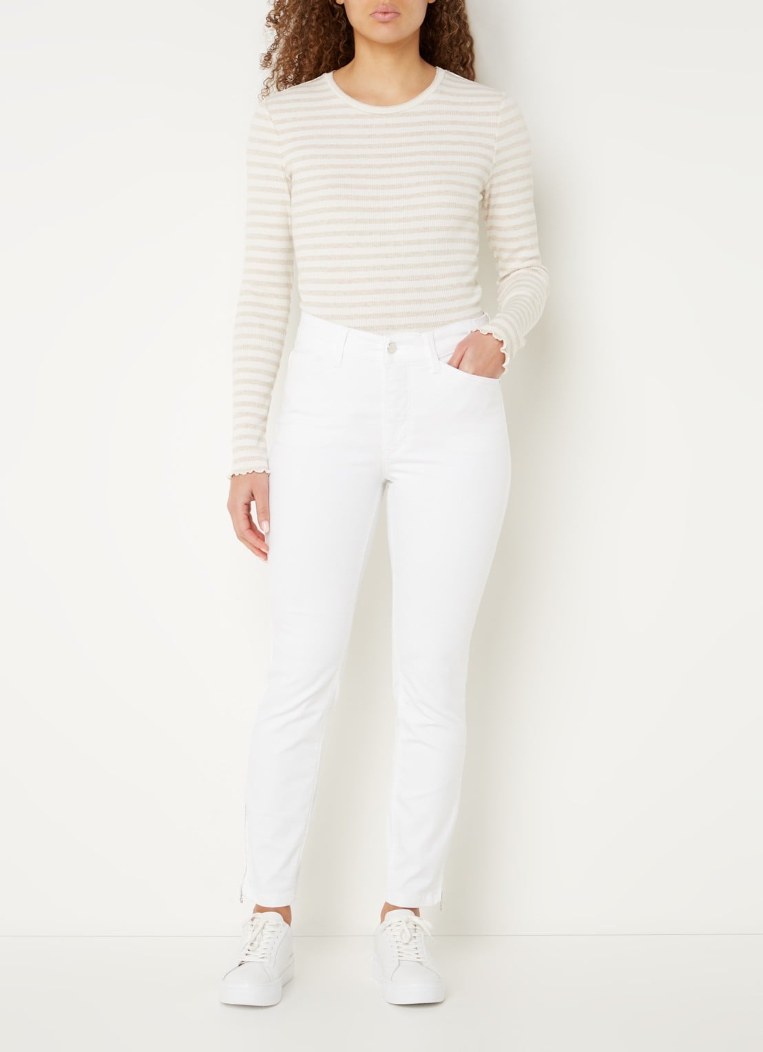 MAC Jeans Dream Chic high waist skinny jeans - voorkant 5 wit