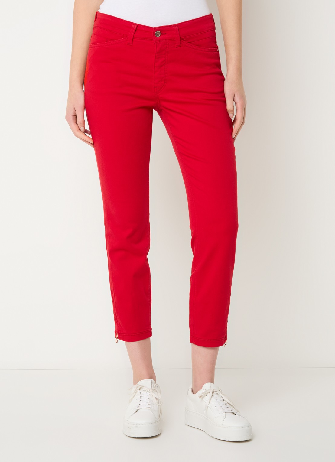 MAC Jeans Dream Chic mid waist slim fit jeans met gekleurde wassing - detail 2 rood