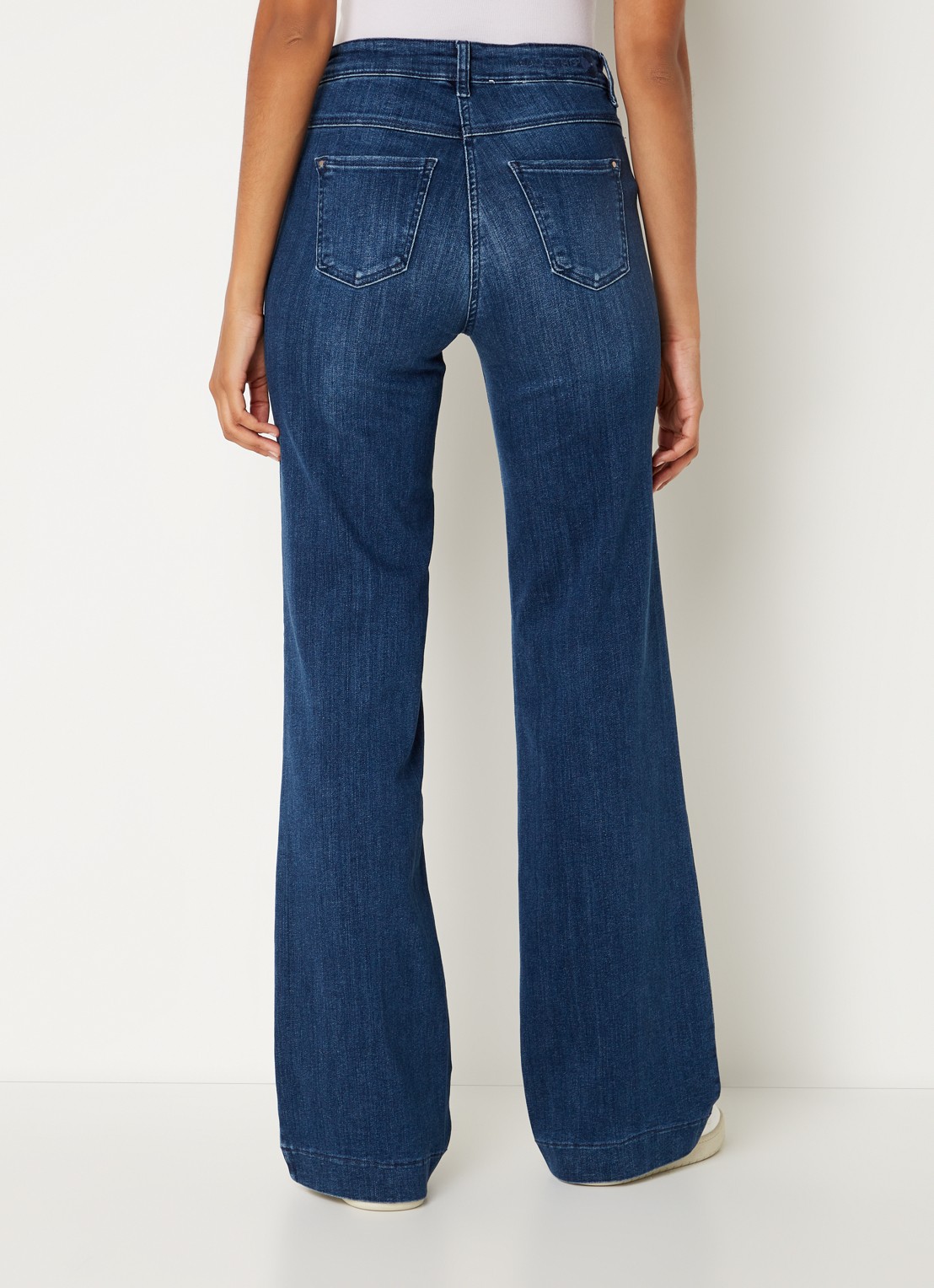 MAC Jeans Dream high waist wide leg jeans met steekzakken - achterkant indigo